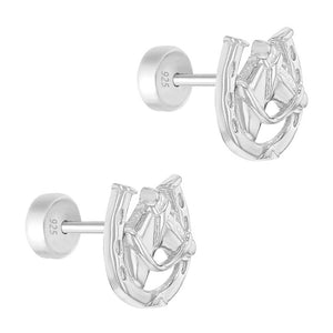 Winner's Circle Horse Earrings - Sterling Silver