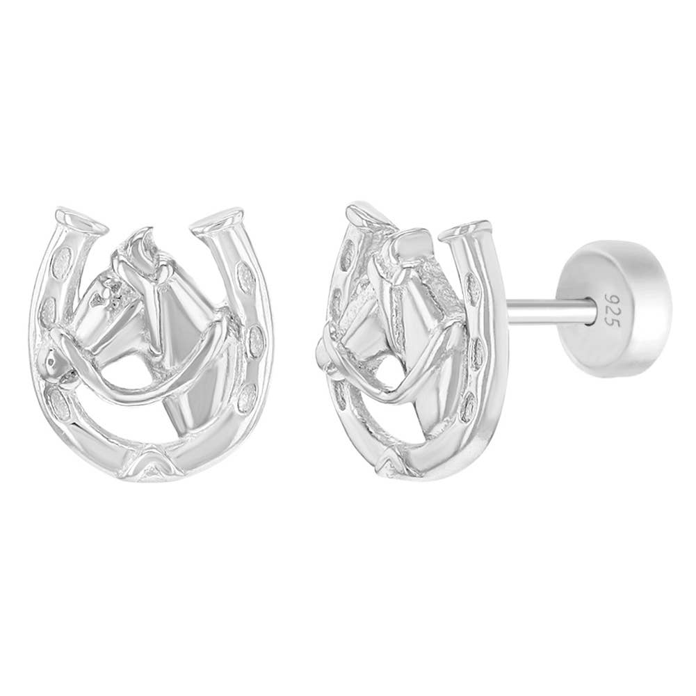 Winner's Circle Horse Earrings - Sterling Silver